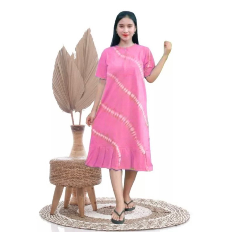 Daster Kaos Rempel Busui Friendly Batik Abik