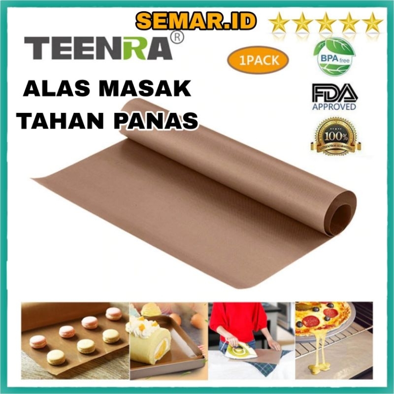 TEENRA Alas Masak Non-stick Reusable Cake Oven Baking Tray Mat - TW-294 - Brown