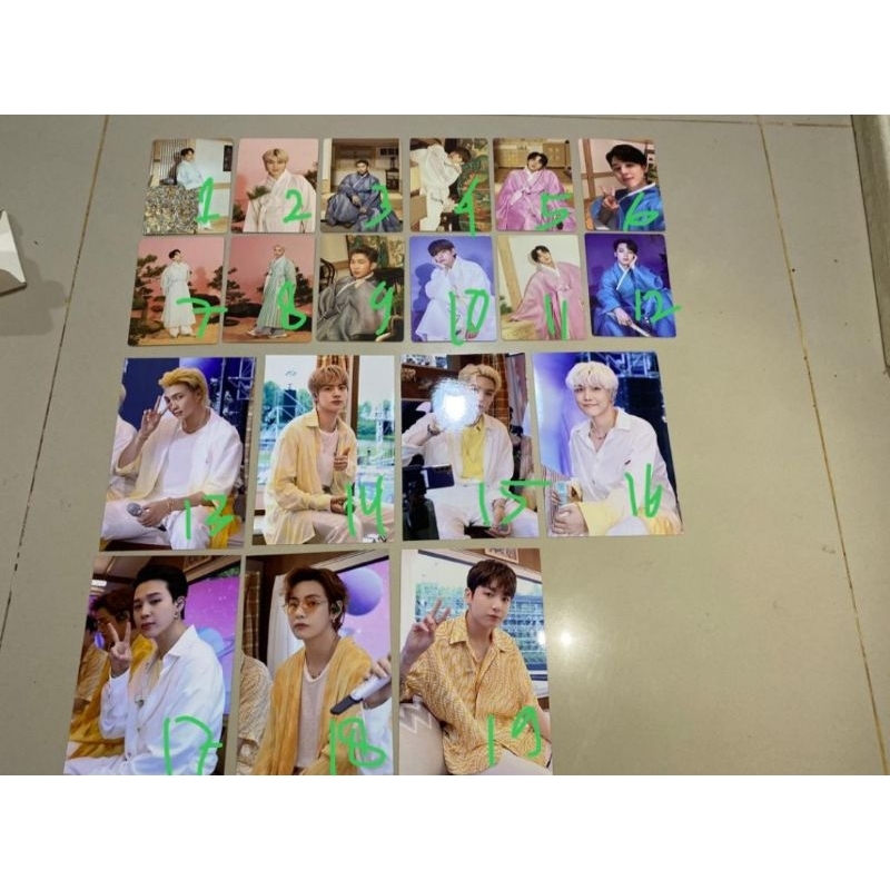 photocard official bts dicon 101 set rm namjoon namu & jin seokjin tiduran+message card butter taehy