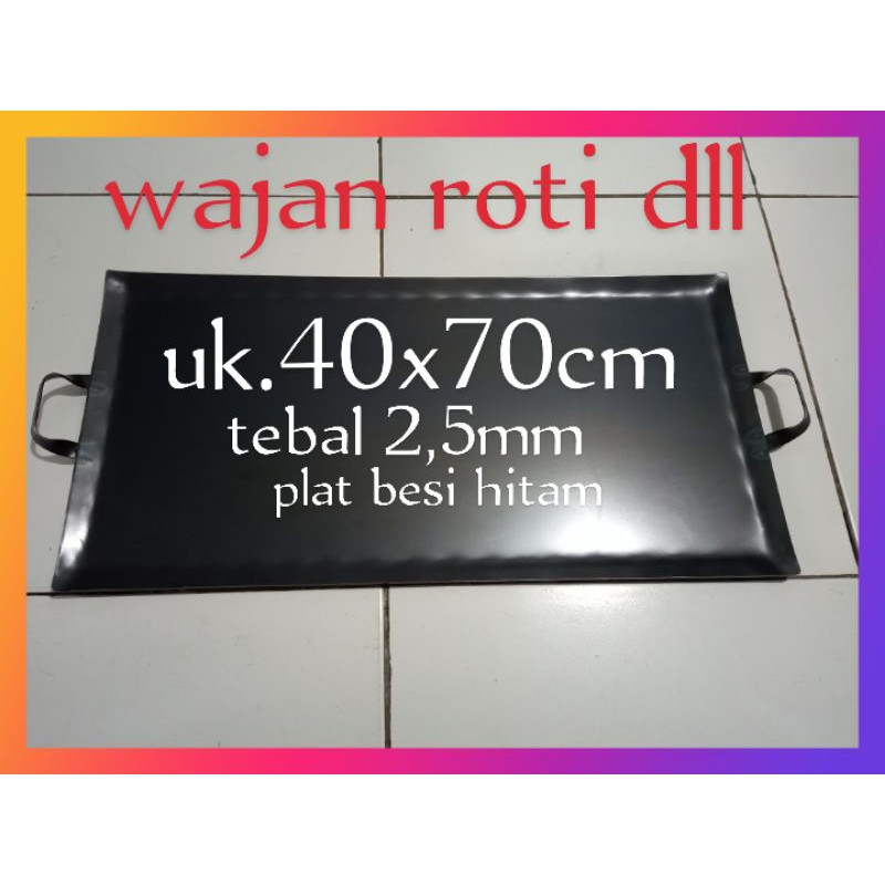 Wajan Anti Lengket Stainless Steel Baja Pembakaran Pemanggang Griil Steak Roti Jumbo Kuali Pan 40X70
