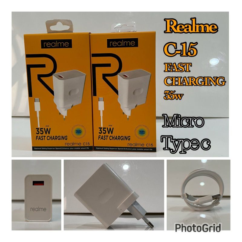 Travel Charger New Realme 35 Watt Original  ( Fast Charging ) - Micro USB