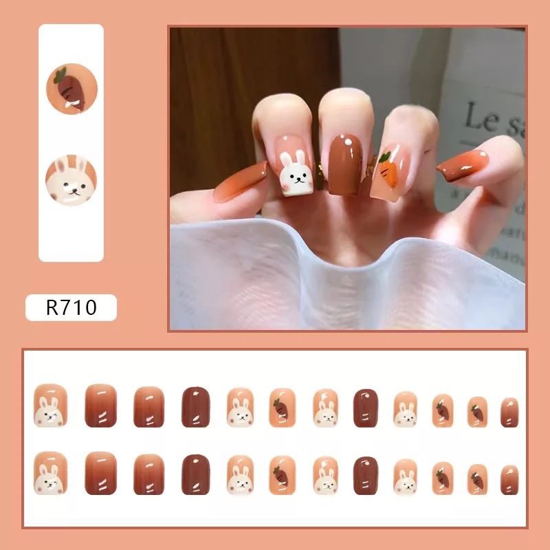 Fake Nails Art / Kuku Palsu 24 pcs (R701-R800) FREE LEM CAIR 2gr