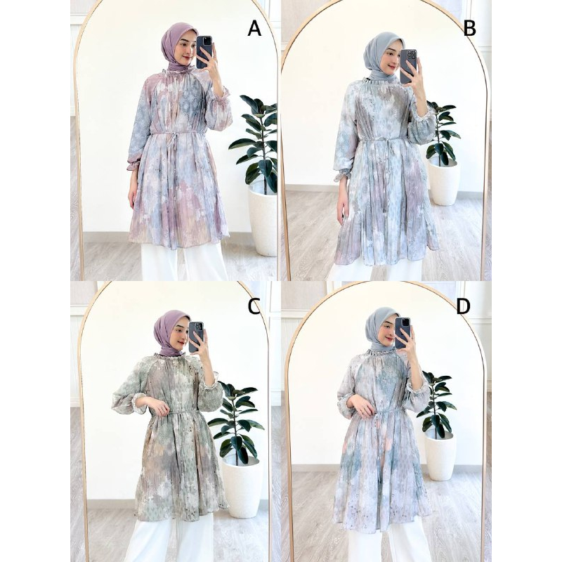 Artemis Fashion~ JELITA / AMORA / KAMILA /  Plisket // Atasan motif bunga (Ceruty berfuring) / Tunik / Dress plisket motif Korea)