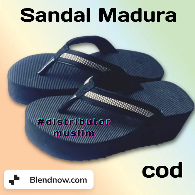 Sandal Madura Cewek Tinggi 6cm Bahan Spon Terkuat Bisa Pesan Sesuai Selera Produksi Sendiri Kerajinan Tangan Madura