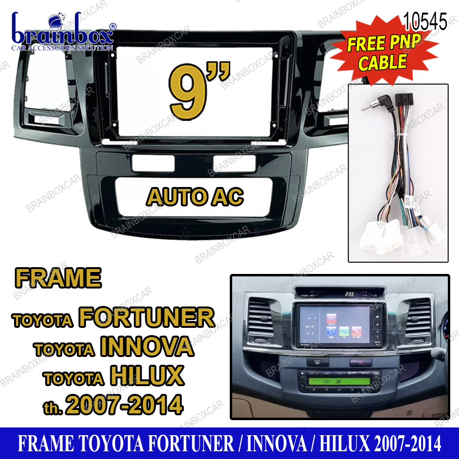 Frame Head Unit Toyota Fortuner Hilux Innova 9 Inch Auto AC Bingkai Panel TV Mobil PNP Car Monitor R
