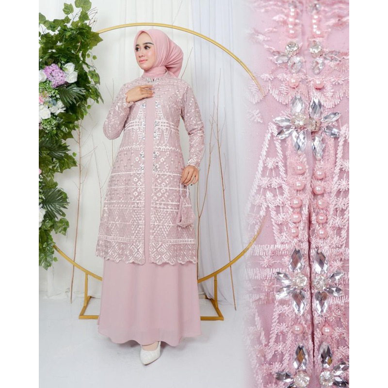 AZURA SCRAF / Dress Amalia Bahan Ceruty Mix Tulle Safto Non Gliter Mewah / Dress Kondangan Kekinian / Gamis Mewah Terlaris / Gamis Outher Premium / Gamis Tanah Abang / Gamis Kondangan / Gamis Ceruty / Dress Tulle / Dress Premium / Gamis Modern