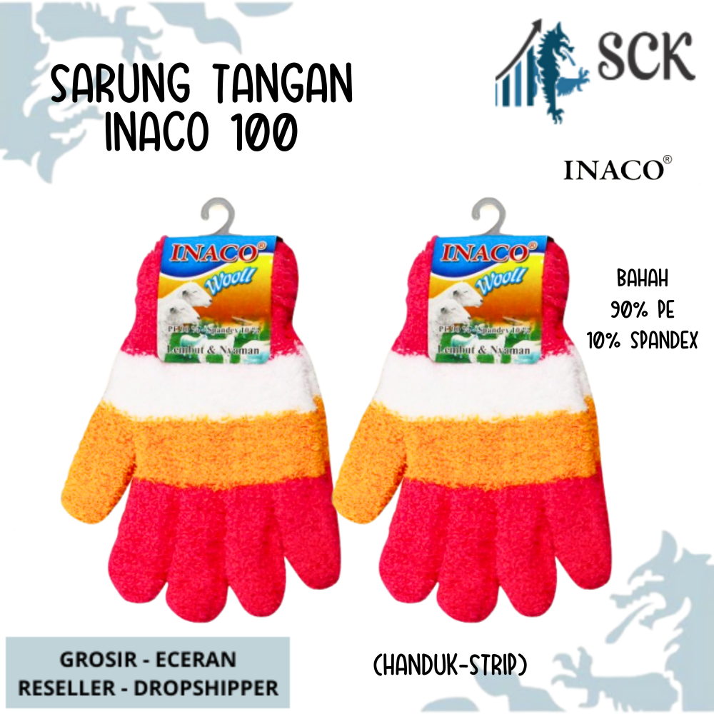 Sarung Tangan INACO 100 Polos SALUR / Sarung Tangan Perempuan Dewasa Wanita / Perlengkapan Otomotif - sckmenwear GROSIR