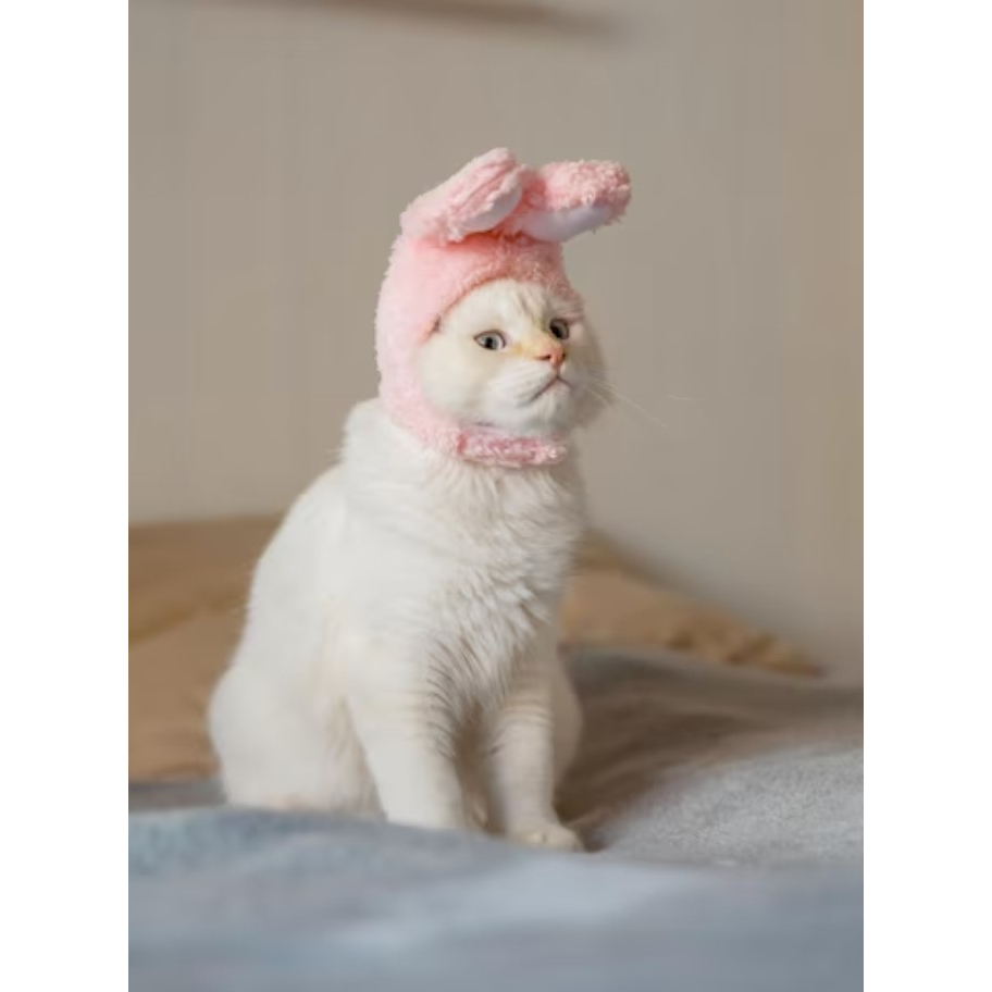 Bunny Hat for Cat - Topi Telinga Kelinci Untuk Kucing Cosplay Rabbit Ear Hat for Cat Dog Cute