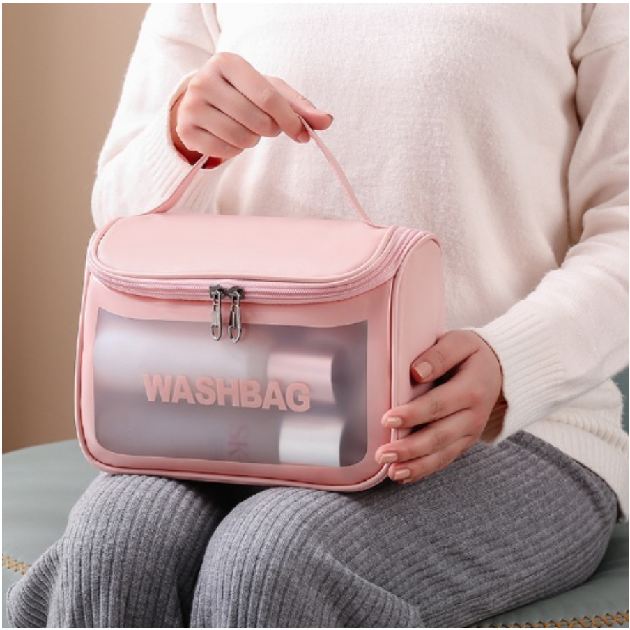 JOLINEOFFICIAL TAS KOSMETIK BESAR ISI BANYAK / POUCH MAKEUP JUMBO / TAS WASHBAG TRANSPARAN BESAR / TRAVEL BAG ORGANIZER / TAS PERLENGKAPAN MANDI TAHAN AIR / WASHBAG WATERPROOF COSMETIC BAG / TRANSAPARANT WASHBAG MAKE UP POUCH / DOMPET SKINCARE