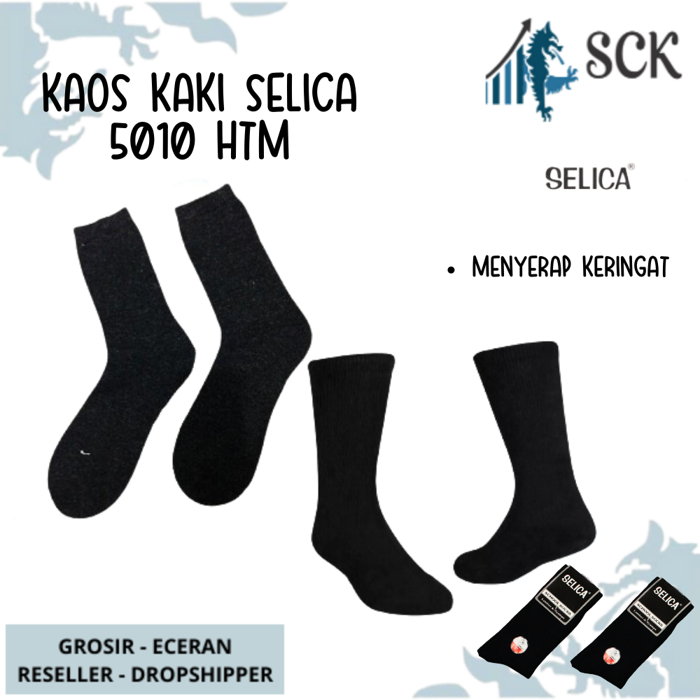 Kaos Kaki Sekolah Panjang SELICA 5010 HITAM 15-17 cm / Kaos Kaki TK SD 5010