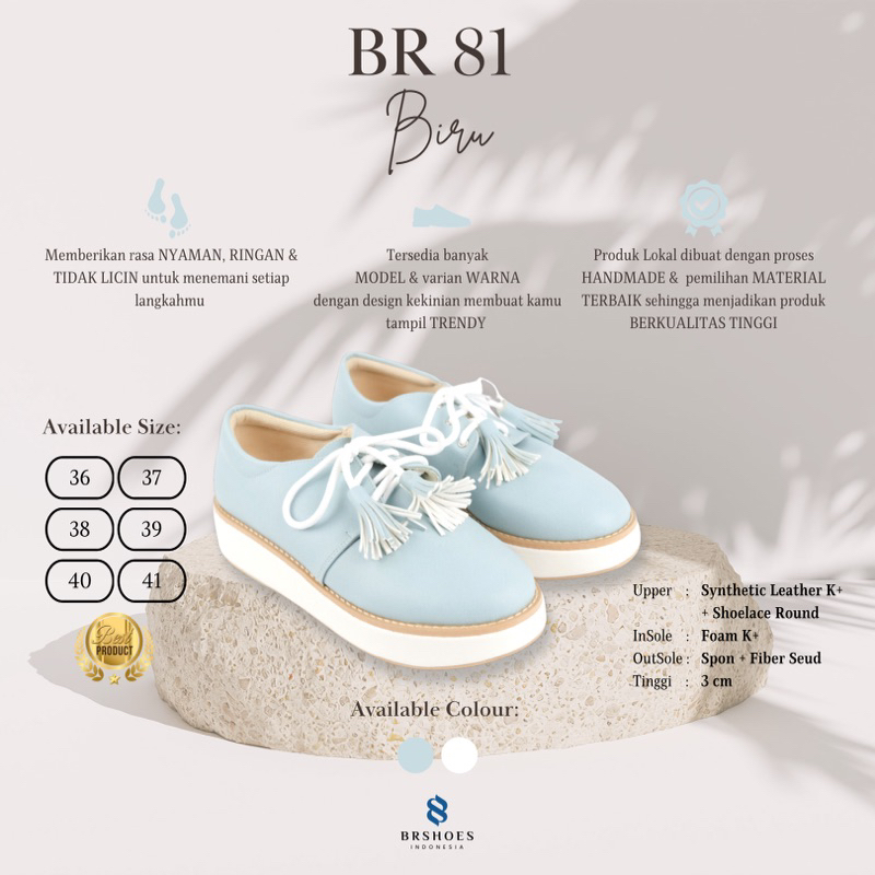 [SIAP KIRIM] BRShoes81 Biru Sepatu Wedges Tali Casual Wanita