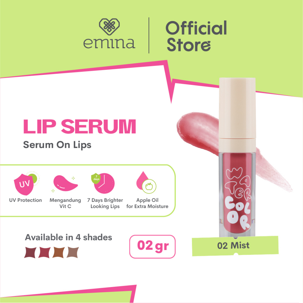 ✨ AKU MURAH ✨ Emina Watercolor Lip Serum - Serum Bibir Tinted Mencerahkan dalam 7 Hari
