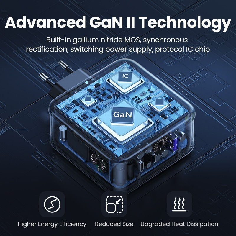 UGREEN Set Nexode Adaptor Kepala Charger GaN 3 Port Output USB Type C + Kabel Data Type C to C untuk Samsung Galaxy S21 S22 Ultra Laptop Macbook iPad Air Pro Fast Charging 140W 90549