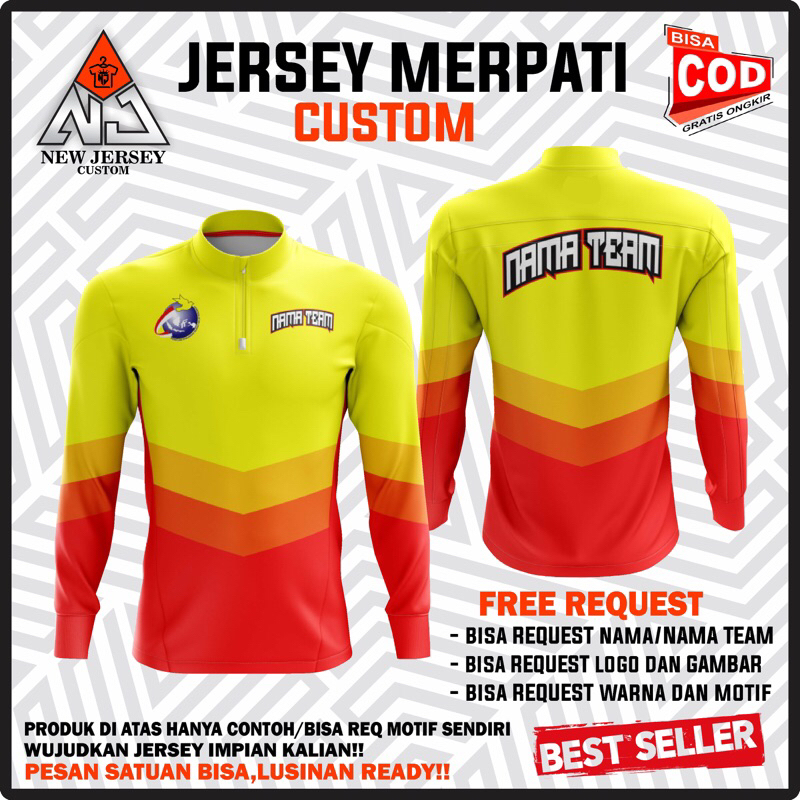 Jersey Merpati Custom Full Printing Bebas Request Design