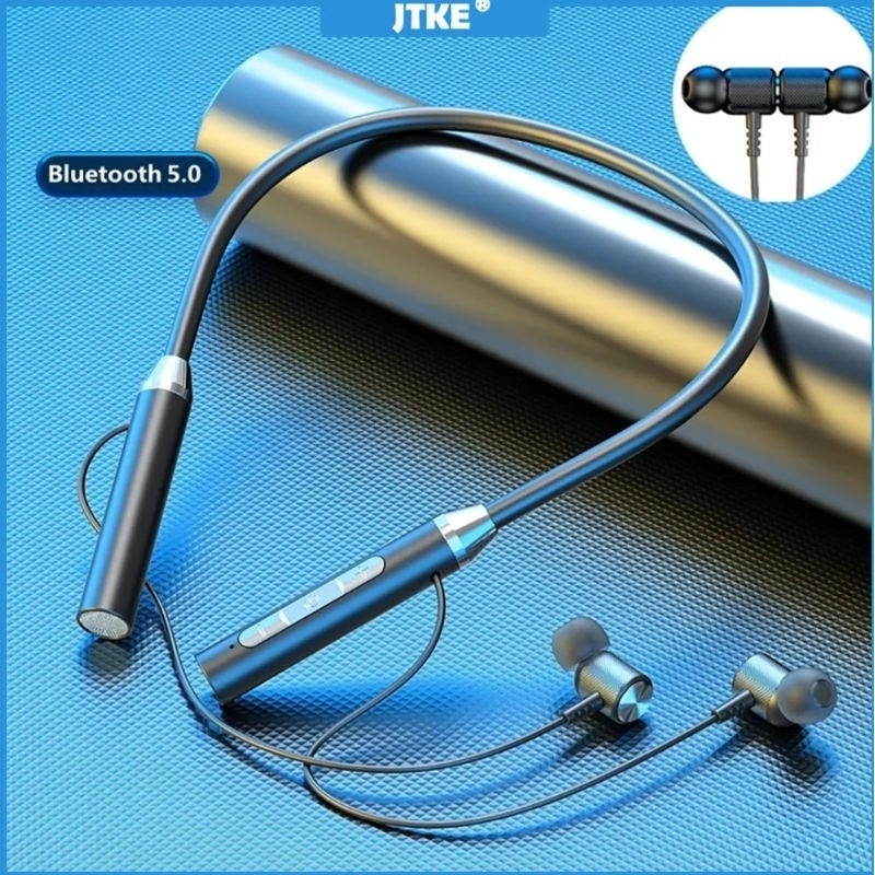 Headphone Bluetooth Sport Wireless Stereo K21 Gantung Di Leher Dengan Mikrofon - Headset 5.0 Nirkabel