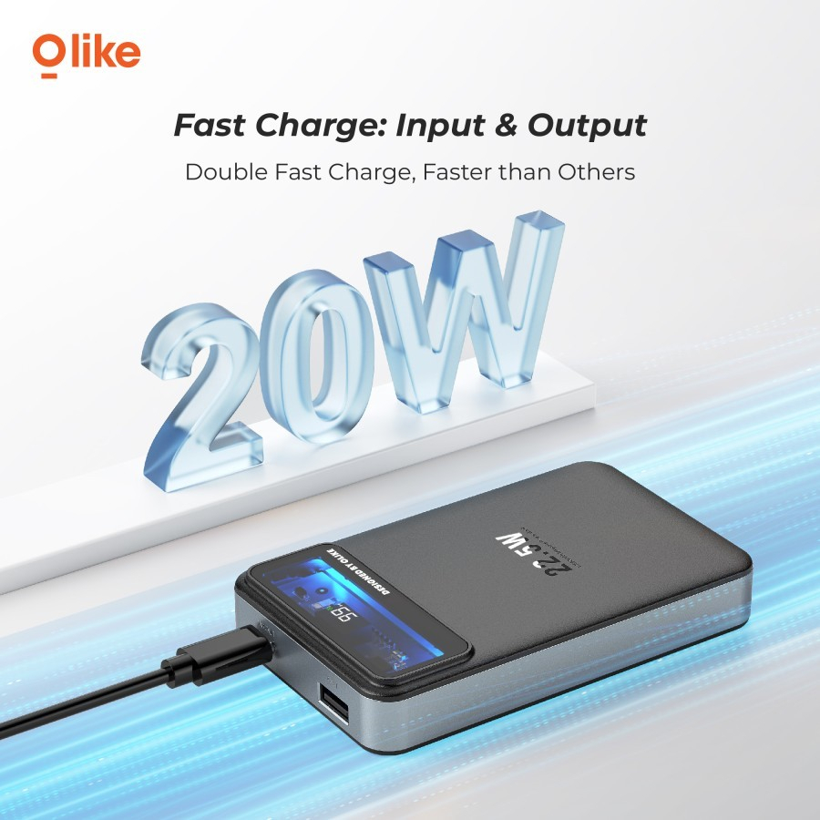 Olike P301 Power Bank Magnetic MagSafe Wireless 22.5W Powerbank Untuk iPhone 14 Pro Fast Charging 10000MAH