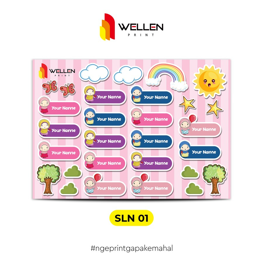 

Sticker Stiker Label Nama Anak Custom Nama Karakter