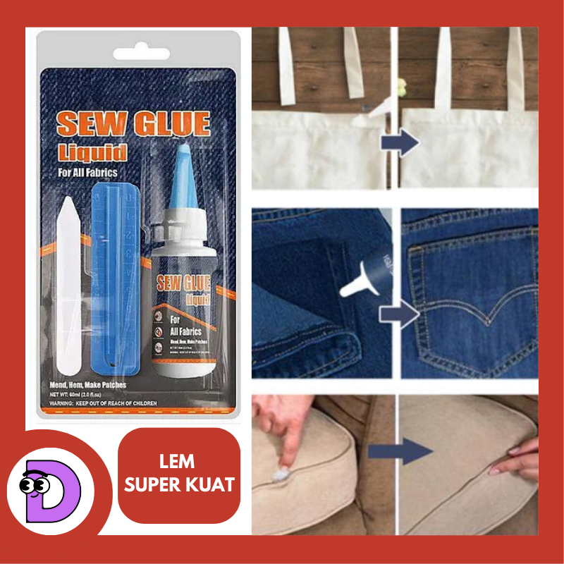 

Clothing Repair Glue Sewing Solution- Lem Super Kuat Perbaikan Kain Tanpa Jahit