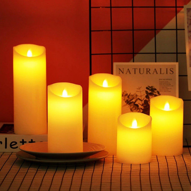 Lampu LED Flameless Flickering Glossy Candles Light Model Lilin - XL01 - White