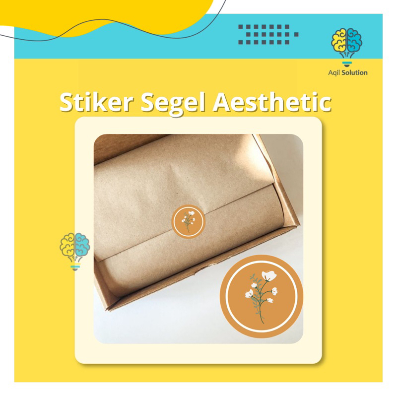 (1pak = 50 pcs) Stiker Segel bulat Aesthetik, Stiker Segel Kertas Tisu packaging, Stiker Segel Dus, Stiker unik cantik untuk hiasan hampers dan paket