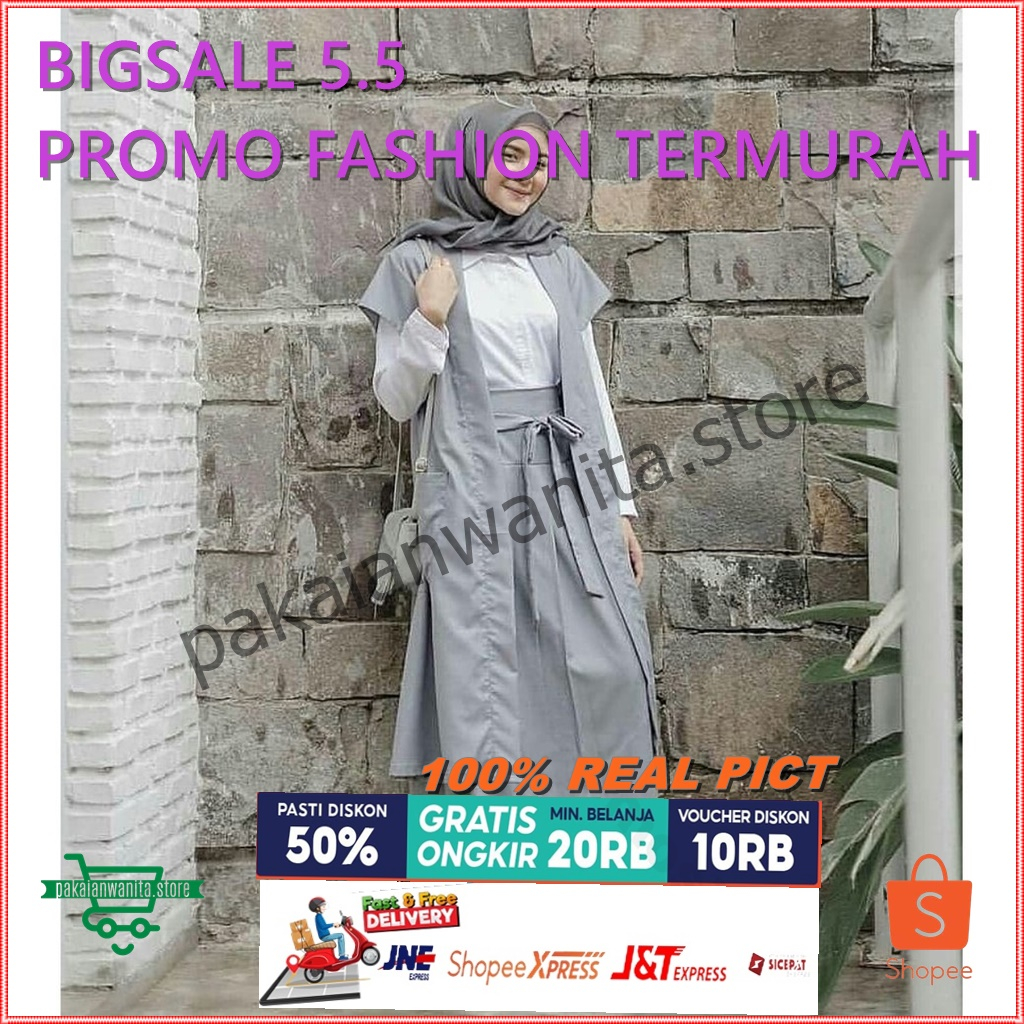 Arinda Set | Setelan Baju Muslim Remaja Murah | Setelan Wanita Terlaris | Outfit Muslim Wanita