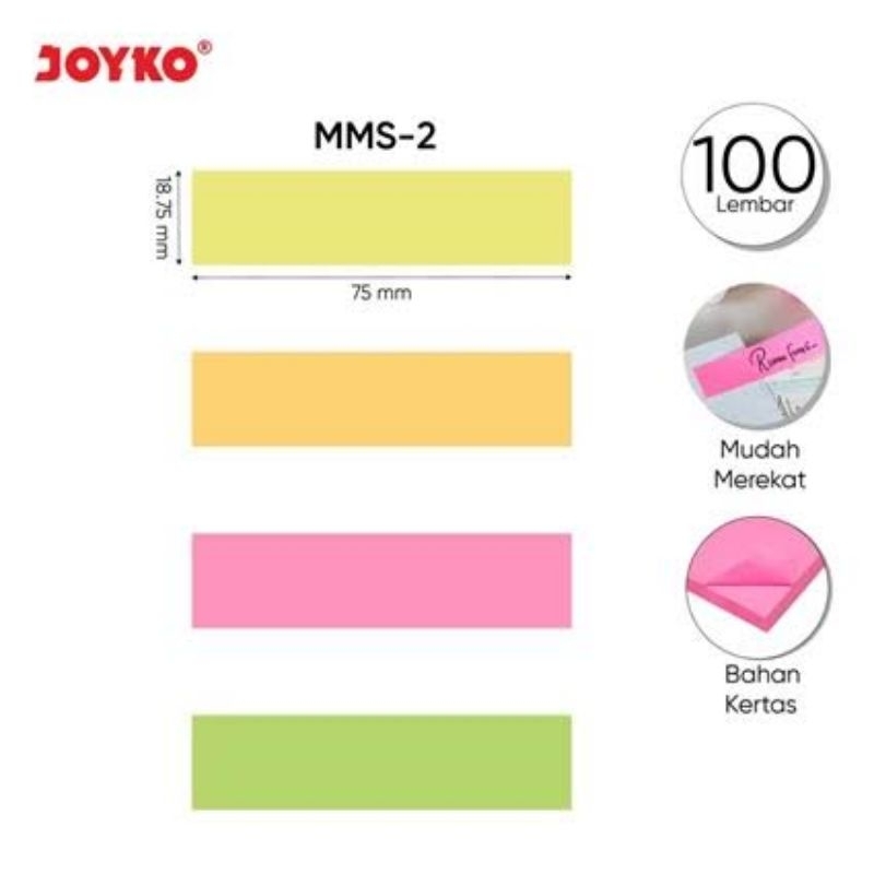 

MEMO STICK MMS-2 JOYKO / KERTAS MEMO / STICKY NOTE / STICK NOTE / MEMO TEMPEL