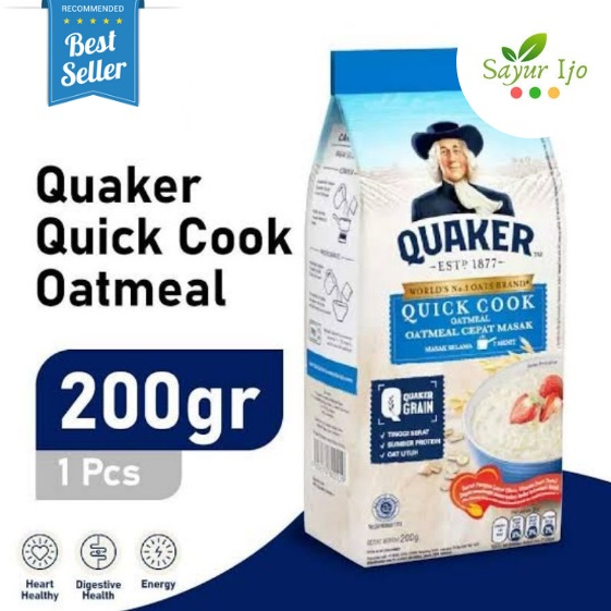 

Quaker Quick Cooking Oatmeal 200 Gram / Pack Premium Oat Gandum Sarapan Cereal