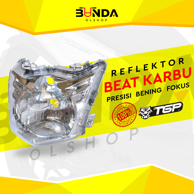 Reflektor Beat Lama Karbu Headlamp Kaca Mika Lampu depan