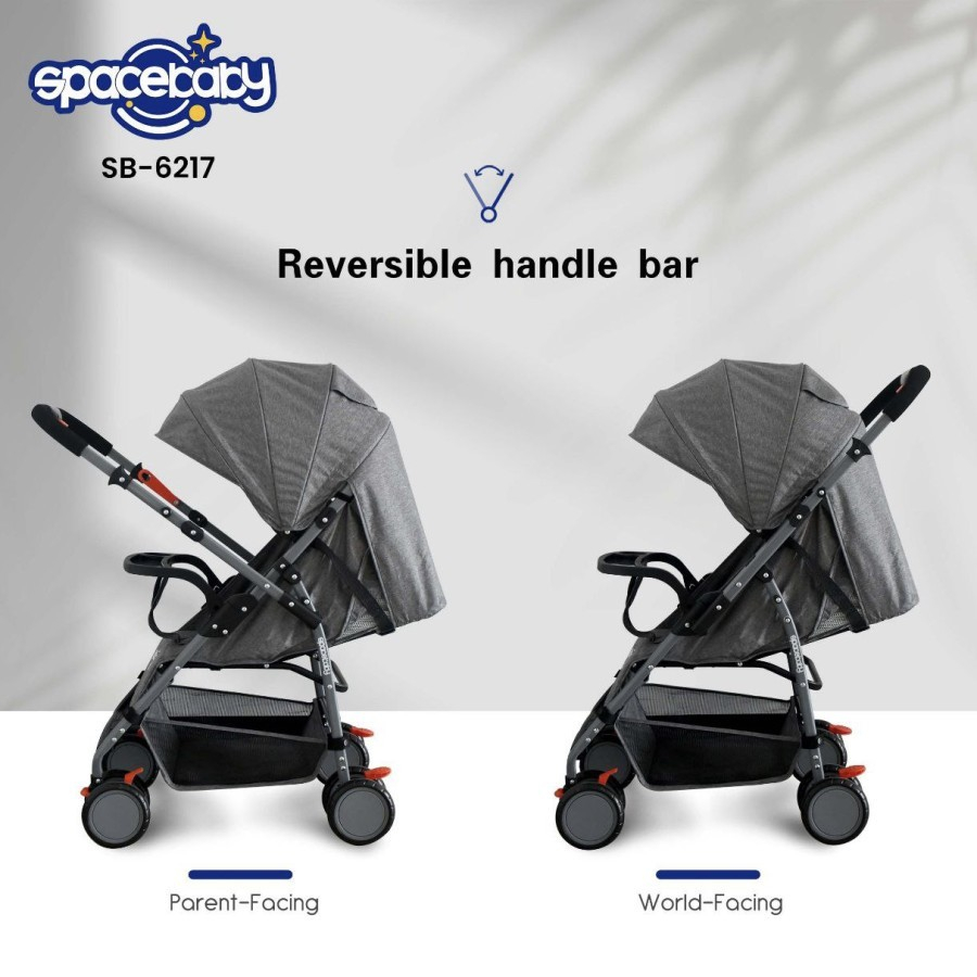 Stroller Spacebaby SB 6217 Reversible Bisa Hadap Ibu Kereta Bayi Space Baby SB6217