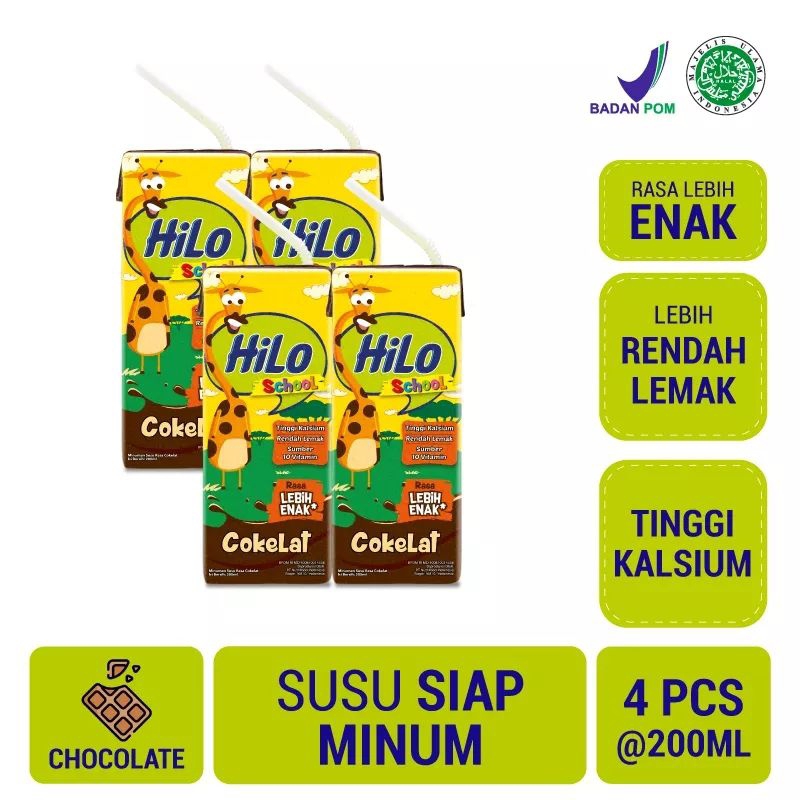 

HiLo School Chocolate Ready To Drink 200 ML (4 tetrapack)