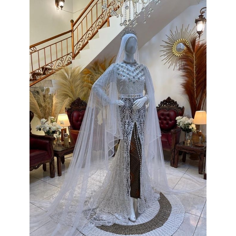 KEBAYA AKAD PREMIUM / KEBAYA BROKAT EKOR / KEBAYA AKAD FULL PAYET