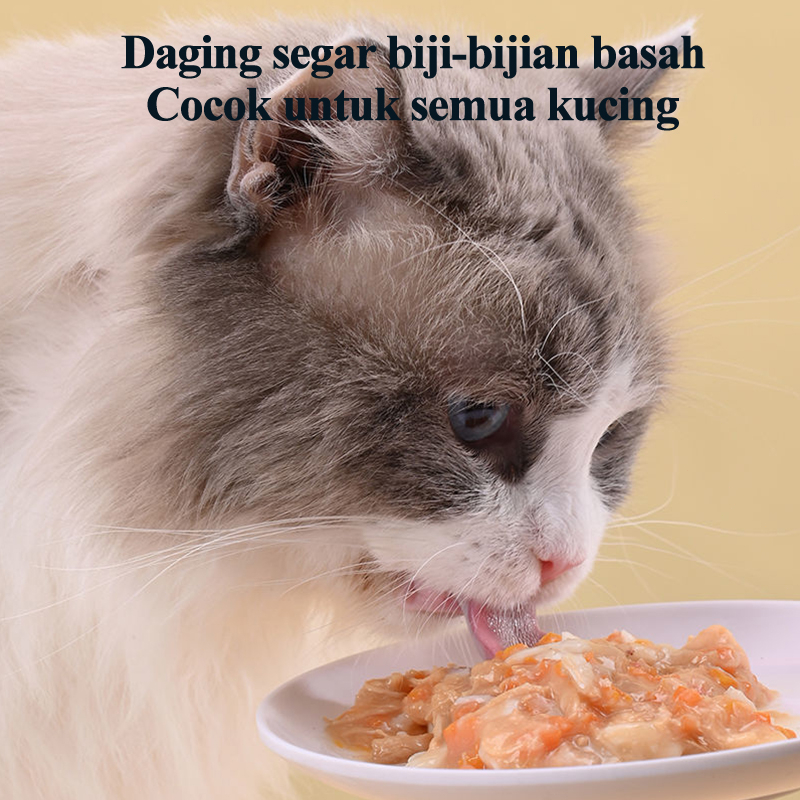 LIEBAO Makanan Kucing Basah Pouch 80gr Bergizi Adult Kitten Tuna Ayam Ikan Laut Dalam Vitamin