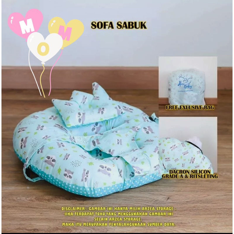 Kasur Nest, Sofa Bayi Multifungsi dengan Gesper Pengaman Free Bantal Peyang  ready