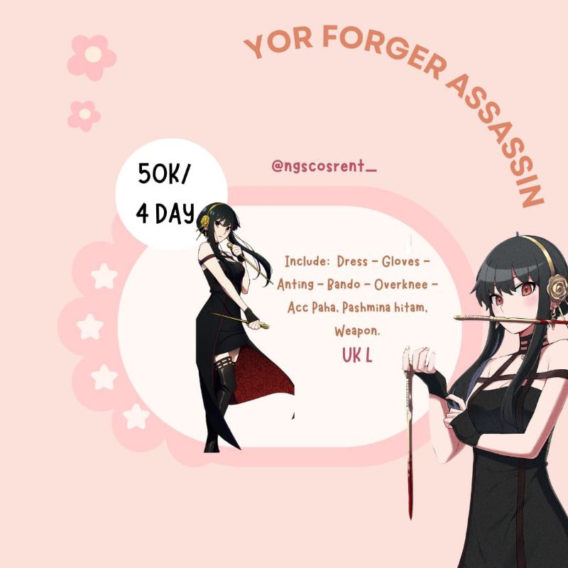 Rental kostum Yor forger hijab atau kostum only (ngscosrent_)