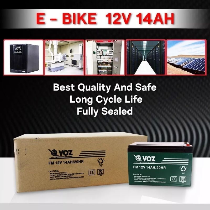 Aki Sepeda Listrik 12V 14 Ah VOZ 12V 14Ah - Aki Kering E-Bike