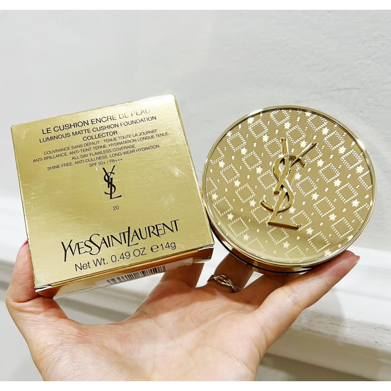 YSL Cushion Gold Over Pink Limited Edition Touche Eclat Glow Pact Cushion Mesh Foundation Luminious 