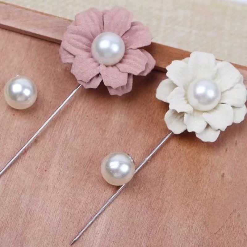 COD Medan termurah/Mutiara korean Bros pearl pin/Tuspin bunga-Mutiara