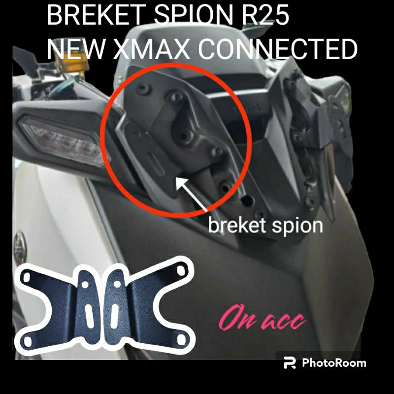 BREKET DUDUKAN SPION R25 NEW XMAX CONNECTED 2022-2023 bracket spion R25 new XMAX CONNECTED aksesoris