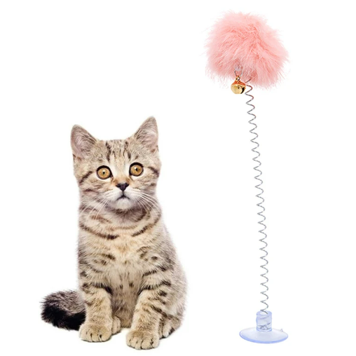 Tongkat Per PomPom Fluffy Cat Stick Toys - Mainan Kucing Bulu PomPom