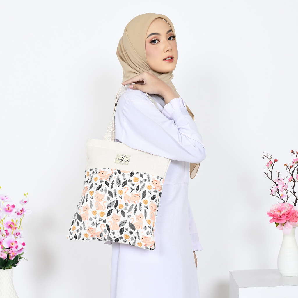 TOTEBAG WANITA RESLETING /TOTE BAG KANVAS BUAT SHOPPING BELANJA,GIFT ,KULIAH,SOUVENIR,SEMINAR,ULTAH