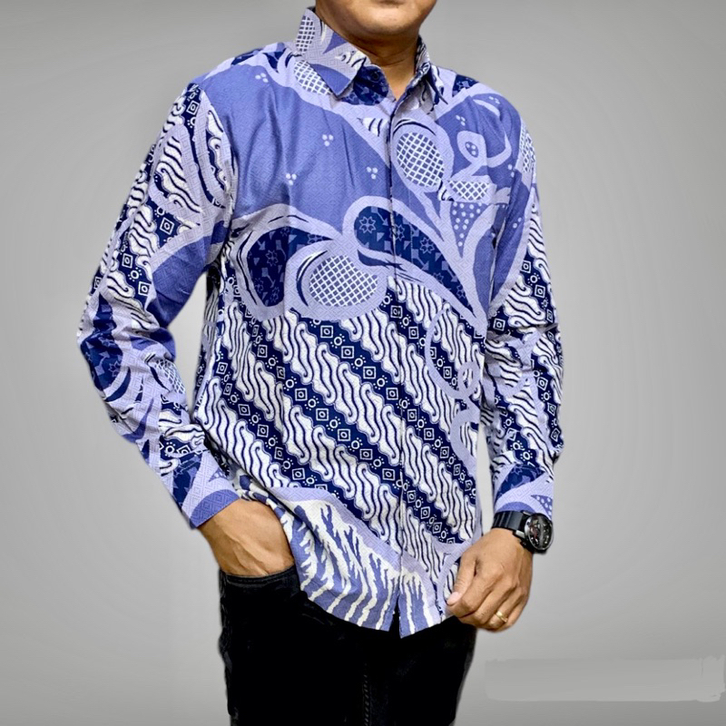 KEMEJA BATIK MOTIF TERBARU, BIRU Batik Couple Ayah dan anak lapisan furing warna biru,kemeja batik kantoran,kemeja batik pria premium,kemeja batik pria terbaru,kemeja batik katun solo