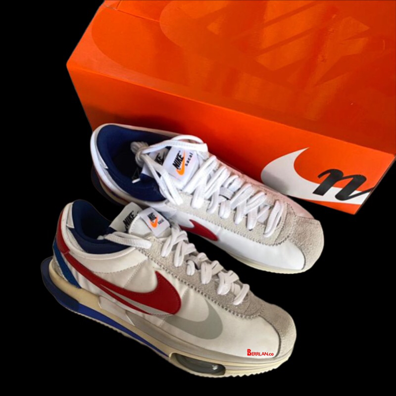 Sacai Cortez 4.0 White University Red Blue