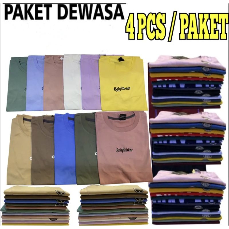 kaos mix brand 4 pcs 100rb kaos distro pria wanita kaos pria distro