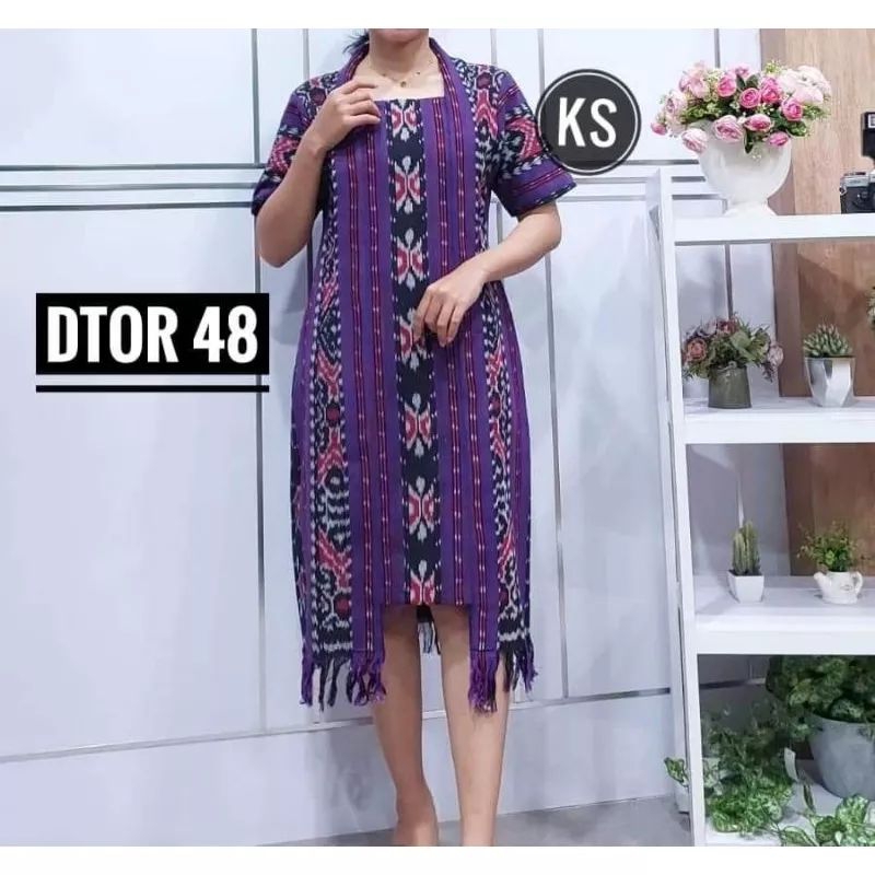 DRESS TENUN RUMBAI KUTU BARU, BAJU TENUN WANITA