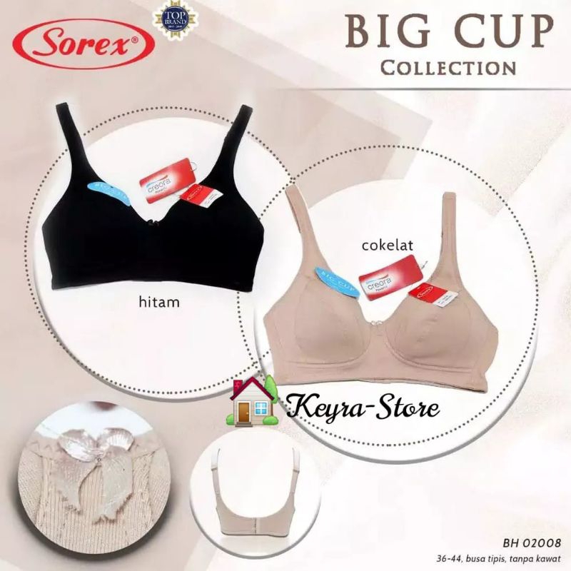 1 PCS BH MERK SOREX 02008 TANPA KAWAT DAN TANPA BUSA NYAMAN DIPAKAI [IG CUP]