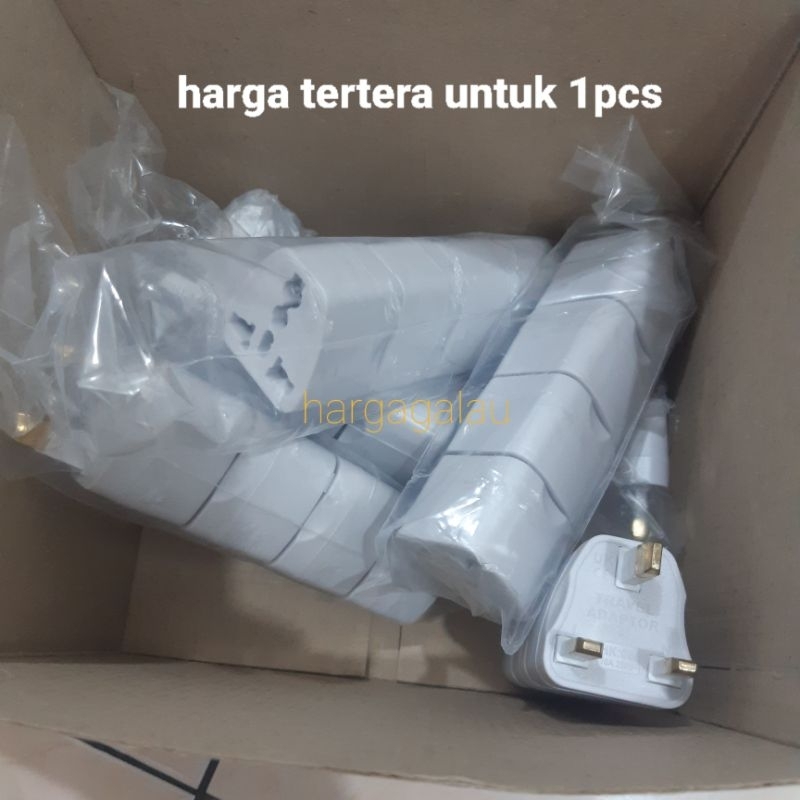 Colokan Listrik Arab Saudi Malaysia Singapura Hongkong kaki 3 Pin Travel Adaptor UK Over Steker Original
