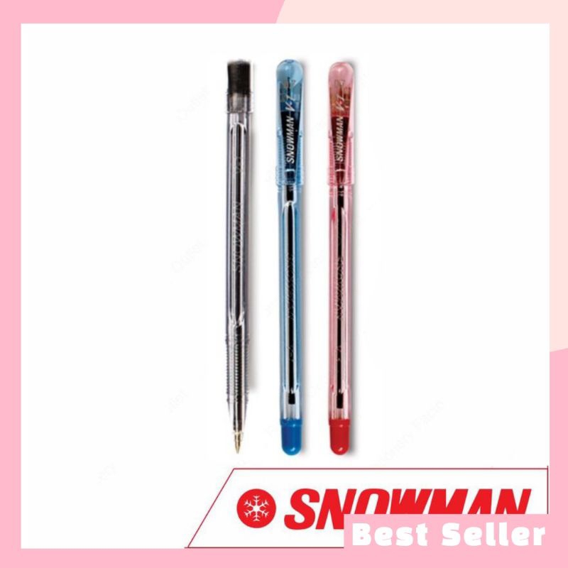 

Pulpen Ballpoint Pen Snowman V1 Semi Gel Pen 1 pack isi 12 pcs