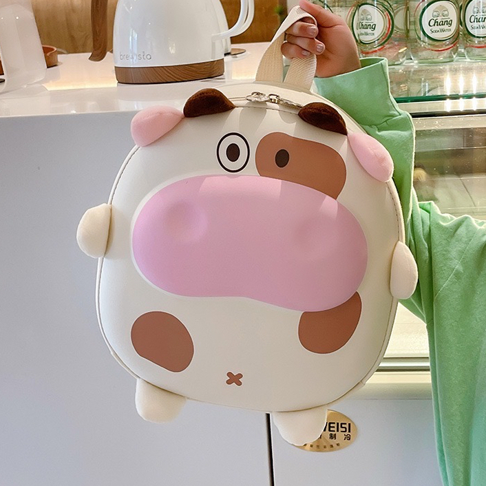 Naomi - New Arrival 3D Milky Cow Kids Back Pack - Tas Ransel Anak Paud TK SD - Cow Bag - Piggy bag - Ransel Murah Surabaya - Tas susu sapi peppapig backpack