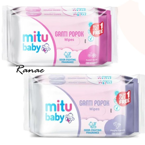 Mitu Baby Wipes Ganti Popok 50 Sheet (Buy 1 Get 1)