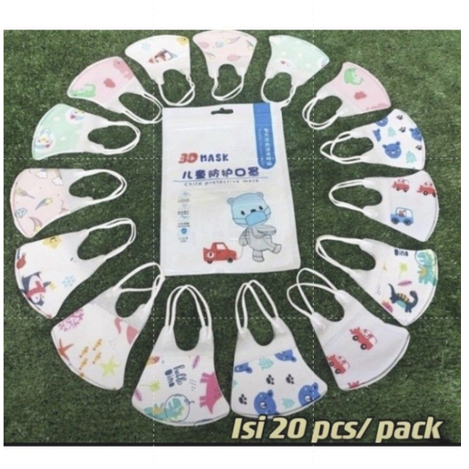 [ 1 plastik isi 20 ] Masker Duckbill Anak 1 Plastik isi 20